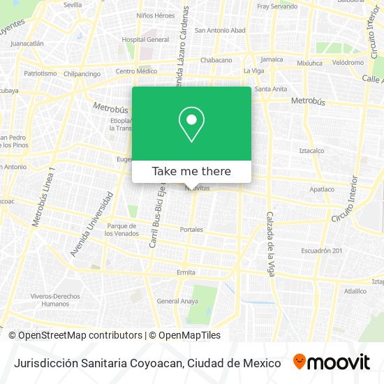 Jurisdicción Sanitaria Coyoacan map