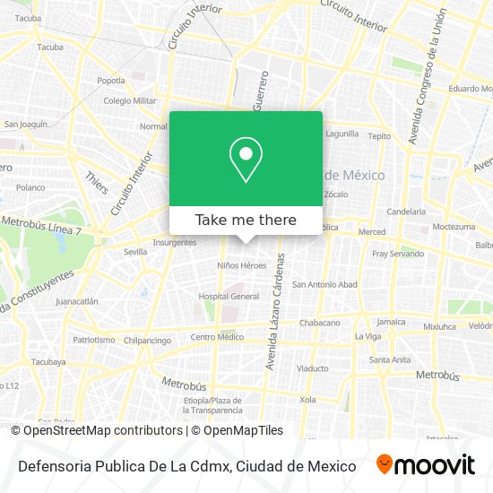 Mapa de Defensoria Publica De La Cdmx