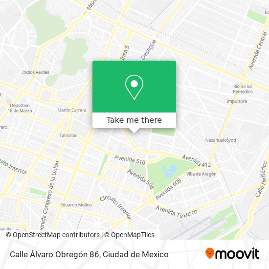 Mapa de Calle Álvaro Obregón 86