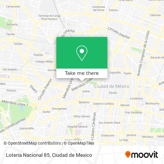 Lotería Nacional 85 map