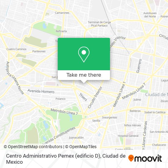 Mapa de Centro Administrativo Pemex (edificio D)