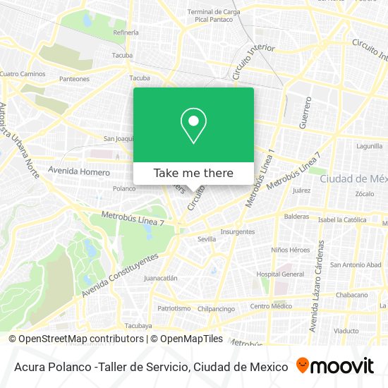 Acura Polanco -Taller de Servicio map