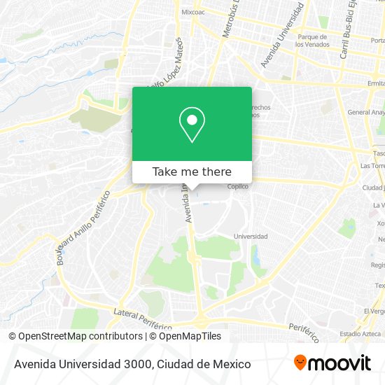 Mapa de Avenida Universidad 3000