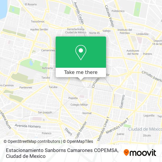 Mapa de Estacionamiento Sanborns Camarones COPEMSA