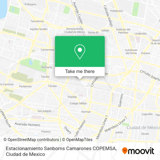 Estacionamiento Sanborns Camarones COPEMSA map
