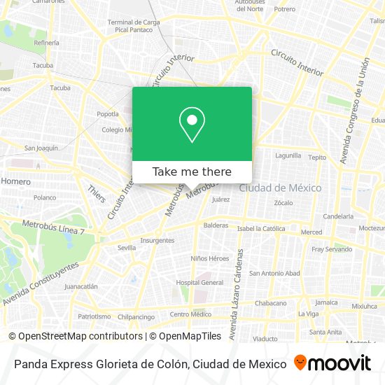 Mapa de Panda Express Glorieta de Colón