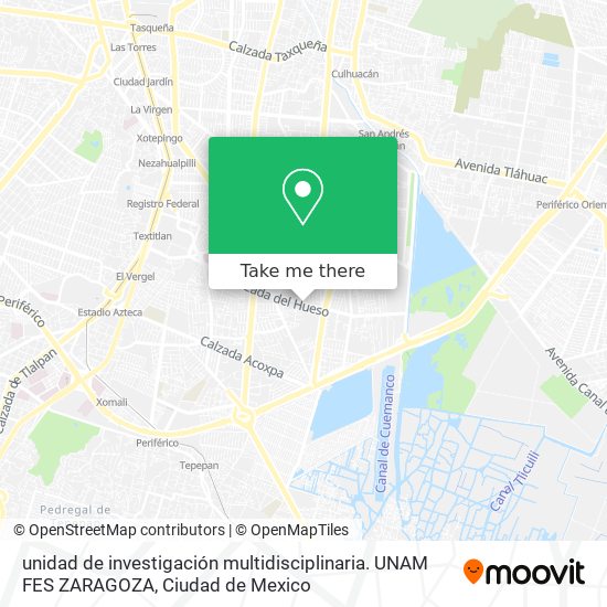 unidad de investigación multidisciplinaria. UNAM FES ZARAGOZA map