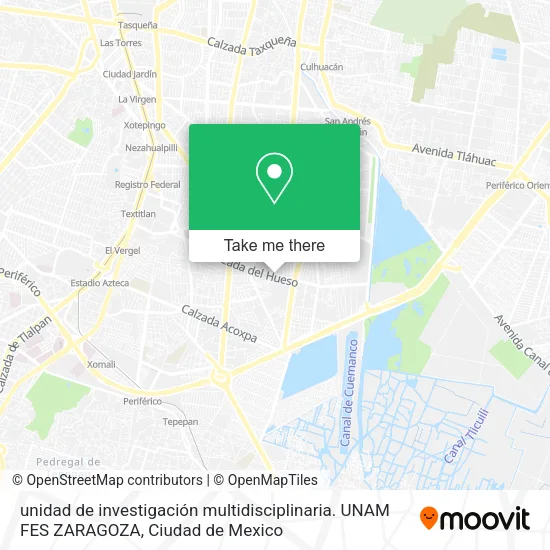 Mapa de unidad de investigación multidisciplinaria. UNAM FES ZARAGOZA