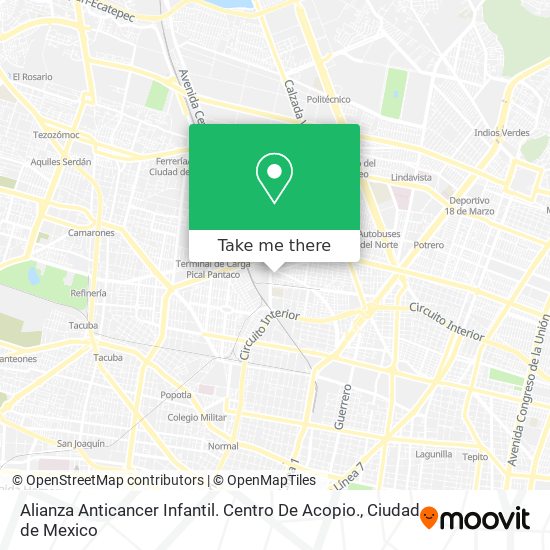 Alianza Anticancer Infantil. Centro De Acopio. map