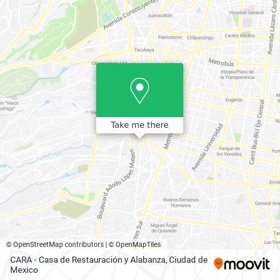 Mapa de CARA - Casa de Restauración y Alabanza