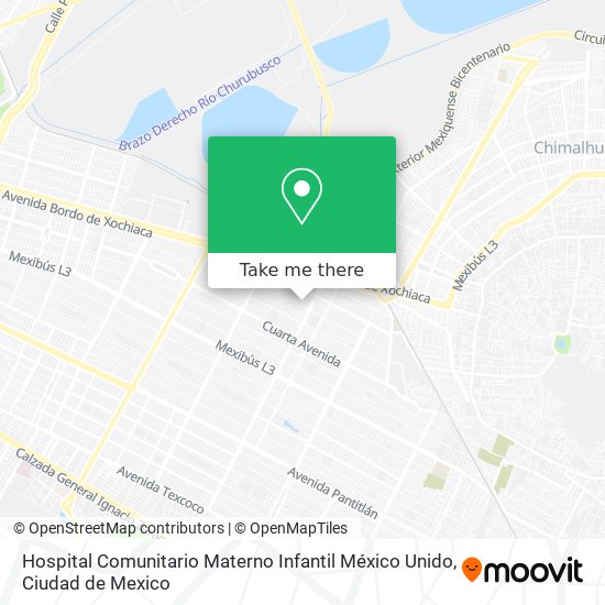 Hospital Comunitario Materno Infantil México Unido map