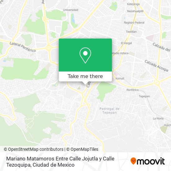 Mariano Matamoros Entre Calle Jojutla y Calle Tezoquipa map