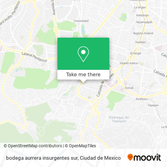 bodega aurrera insurgentes sur map