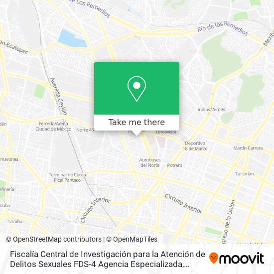 Mapa de Fiscalía Central de Investigación para la Atención de Delitos Sexuales FDS-4 Agencia Especializada