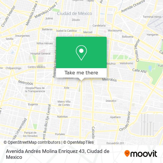 Mapa de Avenida Andrés Molina Enríquez 43