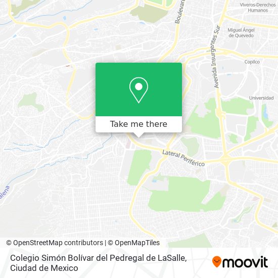 Colegio Simón Bolívar del Pedregal de LaSalle map