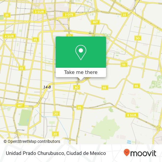 Unidad Prado Churubusco map