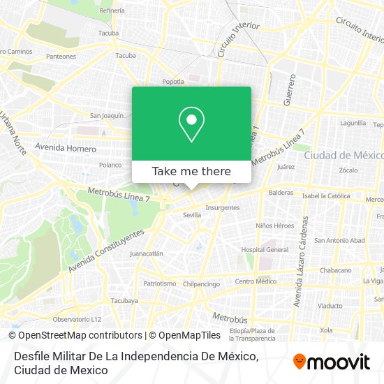 Mapa de Desfile Militar De La Independencia De México