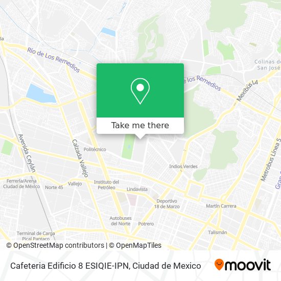 Mapa de Cafeteria Edificio 8 ESIQIE-IPN