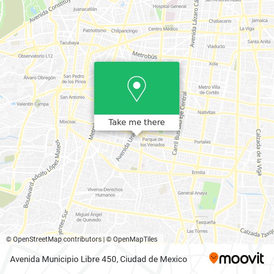 Mapa de Avenida Municipio Libre 450