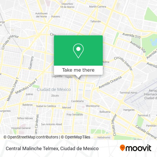 Central Malinche Telmex map