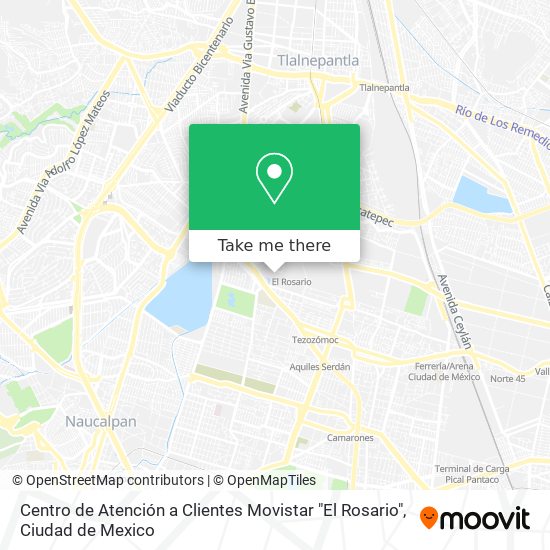 Mapa de Centro de Atención a Clientes Movistar  "El Rosario"