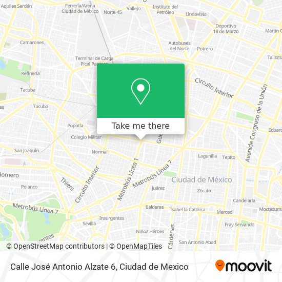 Mapa de Calle José Antonio Alzate 6