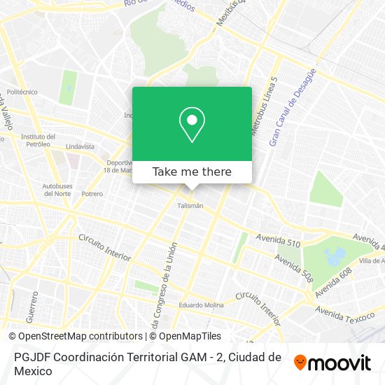 Mapa de PGJDF Coordinación Territorial GAM - 2