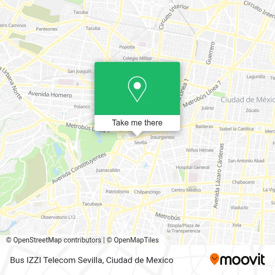 Bus IZZI Telecom Sevilla map