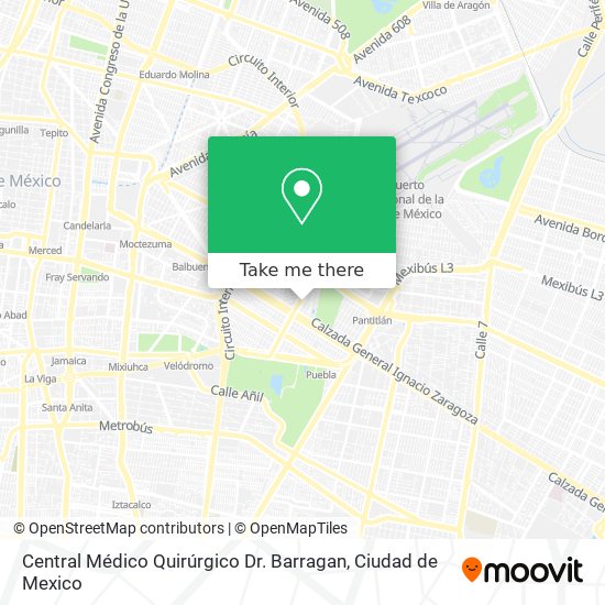Mapa de Central Médico Quirúrgico Dr. Barragan