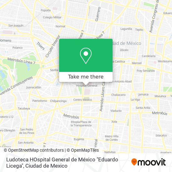 Ludoteca HOspital General de México "Eduardo Licega" map