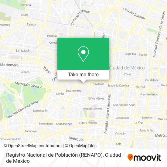 Registro Nacional de Población (RENAPO) map