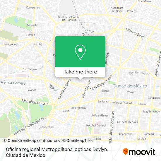 Oficina regional Metropolitana, opticas Devlyn map