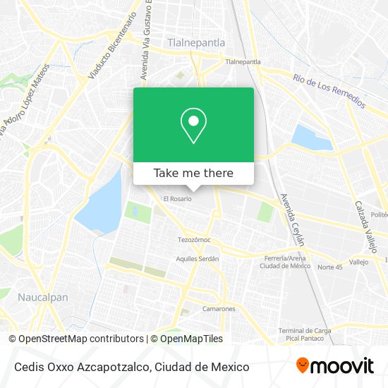 Mapa de Cedis Oxxo Azcapotzalco