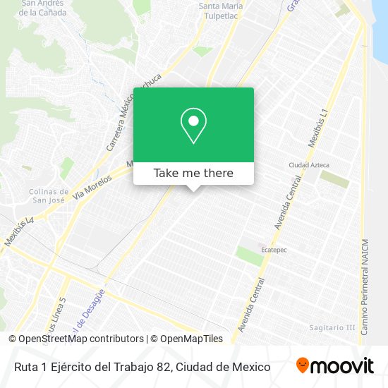 Ruta 1 Ejército del Trabajo 82 map