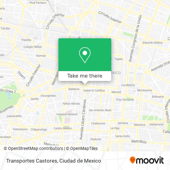 Transportes Castores map