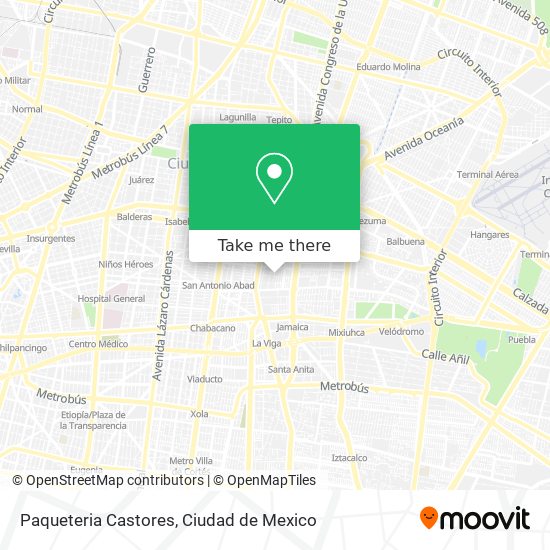 Paqueteria Castores map