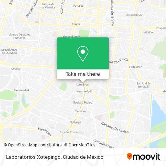Mapa de Laboratorios Xotepingo