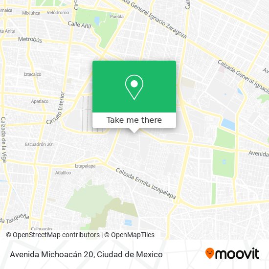 Avenida Michoacán 20 map