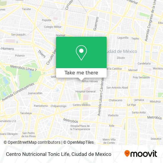 Mapa de Centro Nutricional Tonic Life