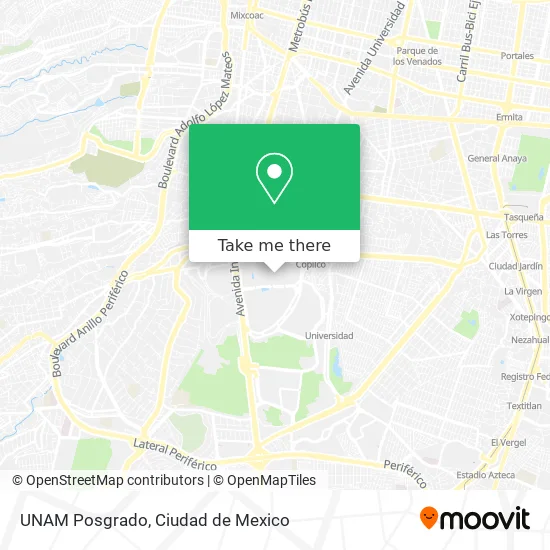 UNAM Posgrado map