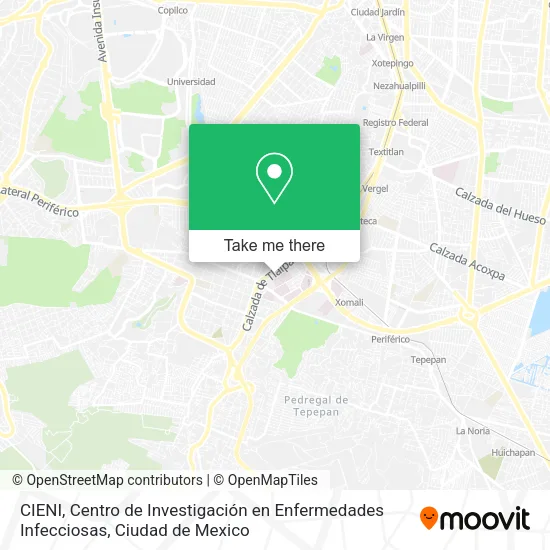 Mapa de CIENI, Centro de Investigación en Enfermedades Infecciosas