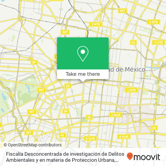 Mapa de Fiscalía Desconcentrada de investigación de Delitos Ambientales y en materia de Proteccion Urbana