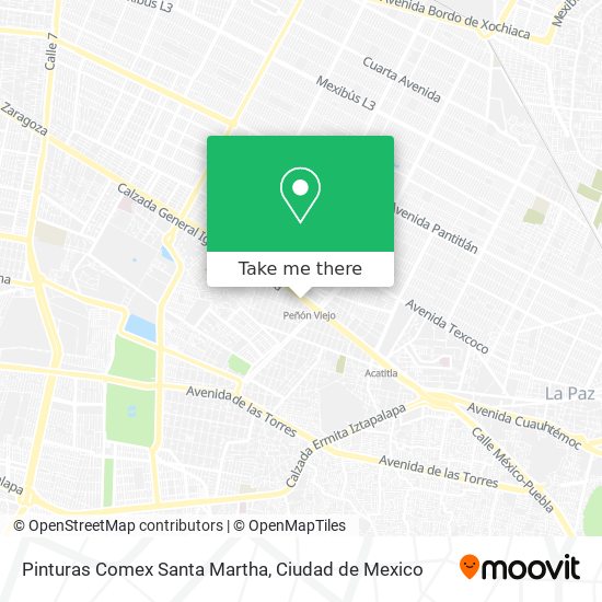 How to get to Pinturas Comex Santa Martha in Iztacalco by Bus or Metro?