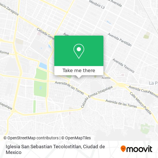 How to get to Iglesia San Sebastian Tecoloxtitlan in Iztapalapa by Bus or  Metro?