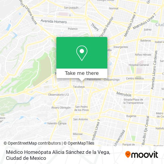 Mapa de Médico Homeópata Alicia Sánchez de la Vega