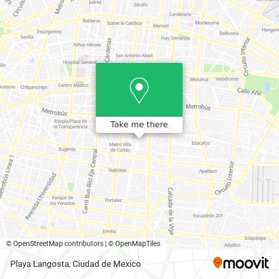Playa Langosta map