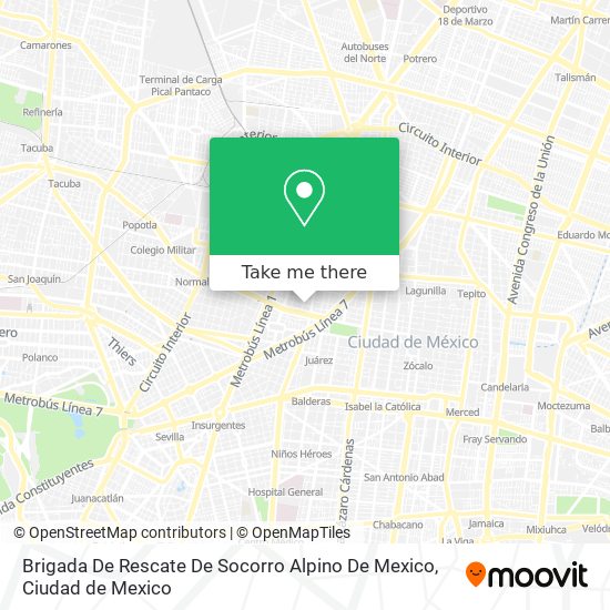 Mapa de Brigada De Rescate De Socorro Alpino De Mexico