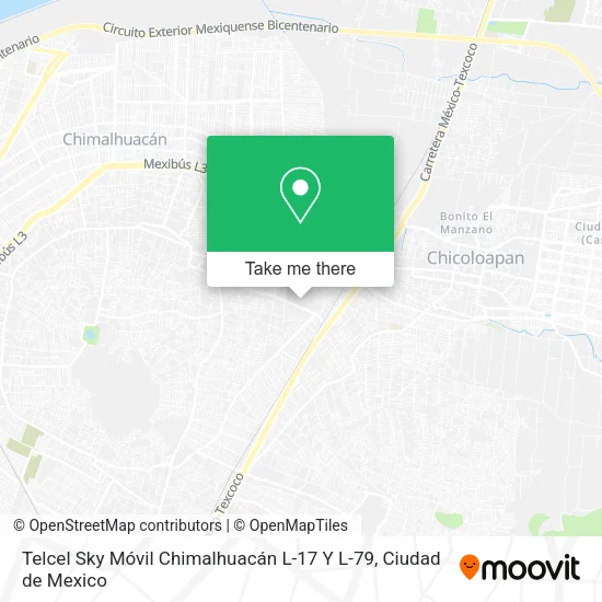 Telcel Sky Móvil Chimalhuacán L-17 Y L-79 map