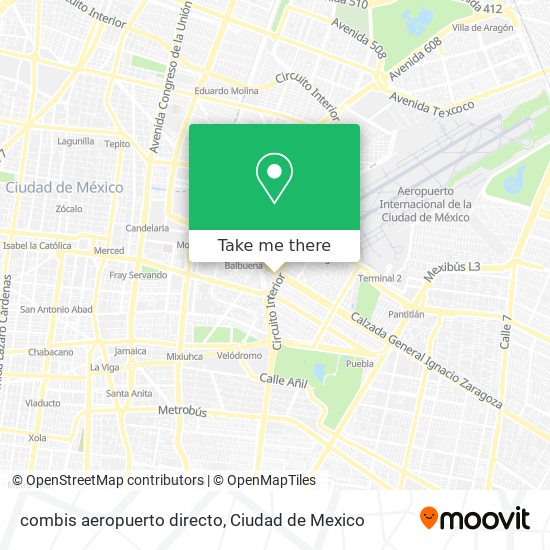 combis aeropuerto directo map